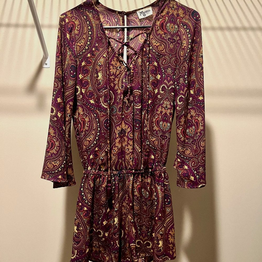 Show Me Your Mumu Paisley Bell Sleeve Tillie Tie Romper - Size Small